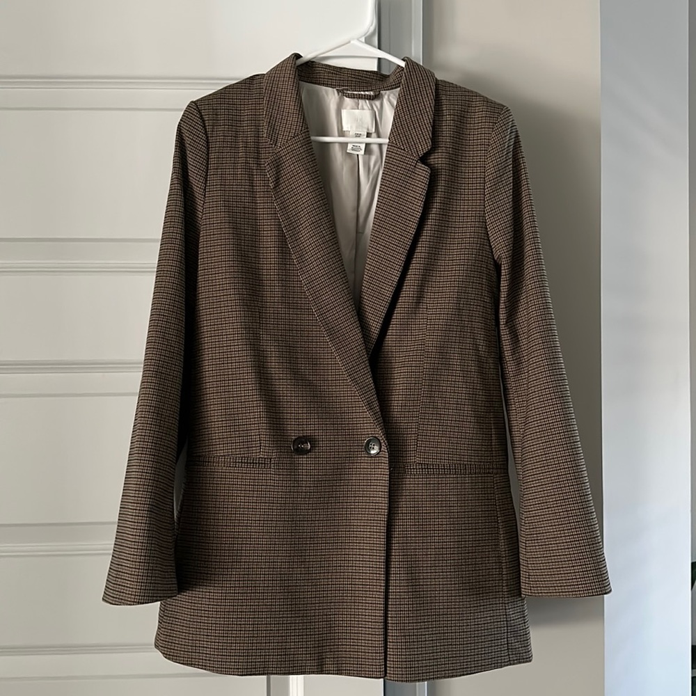 H&M || Brown Plaid Blazer